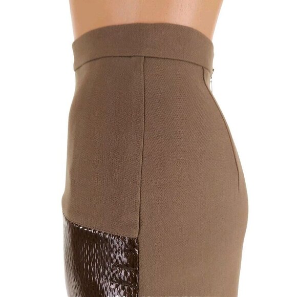 Elisabetta Franchi Reptile Panel Mini Skirt 40 US 4 S Brown NWT - Picture 5 of 13